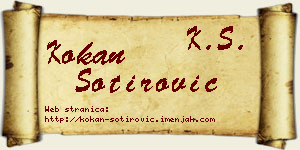 Kokan Sotirović vizit kartica